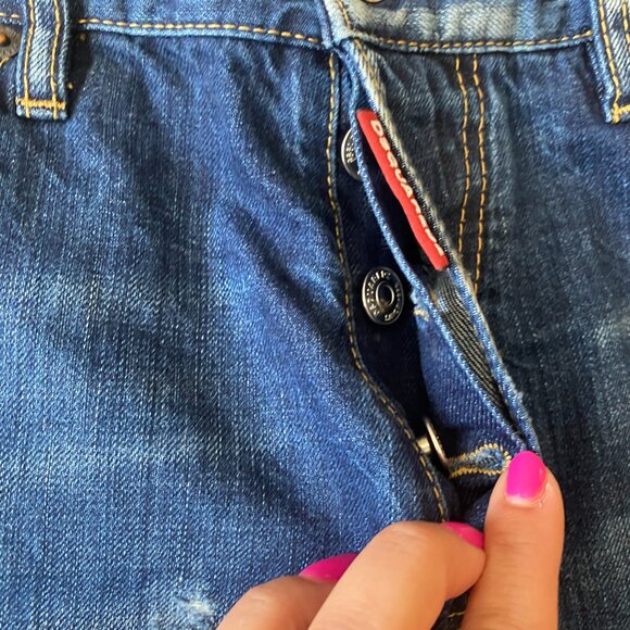 DSquared2 X Octobers Very Own OVO mens blue distressed jeans sz 50 IT waist 36 - Picture 4 of 7